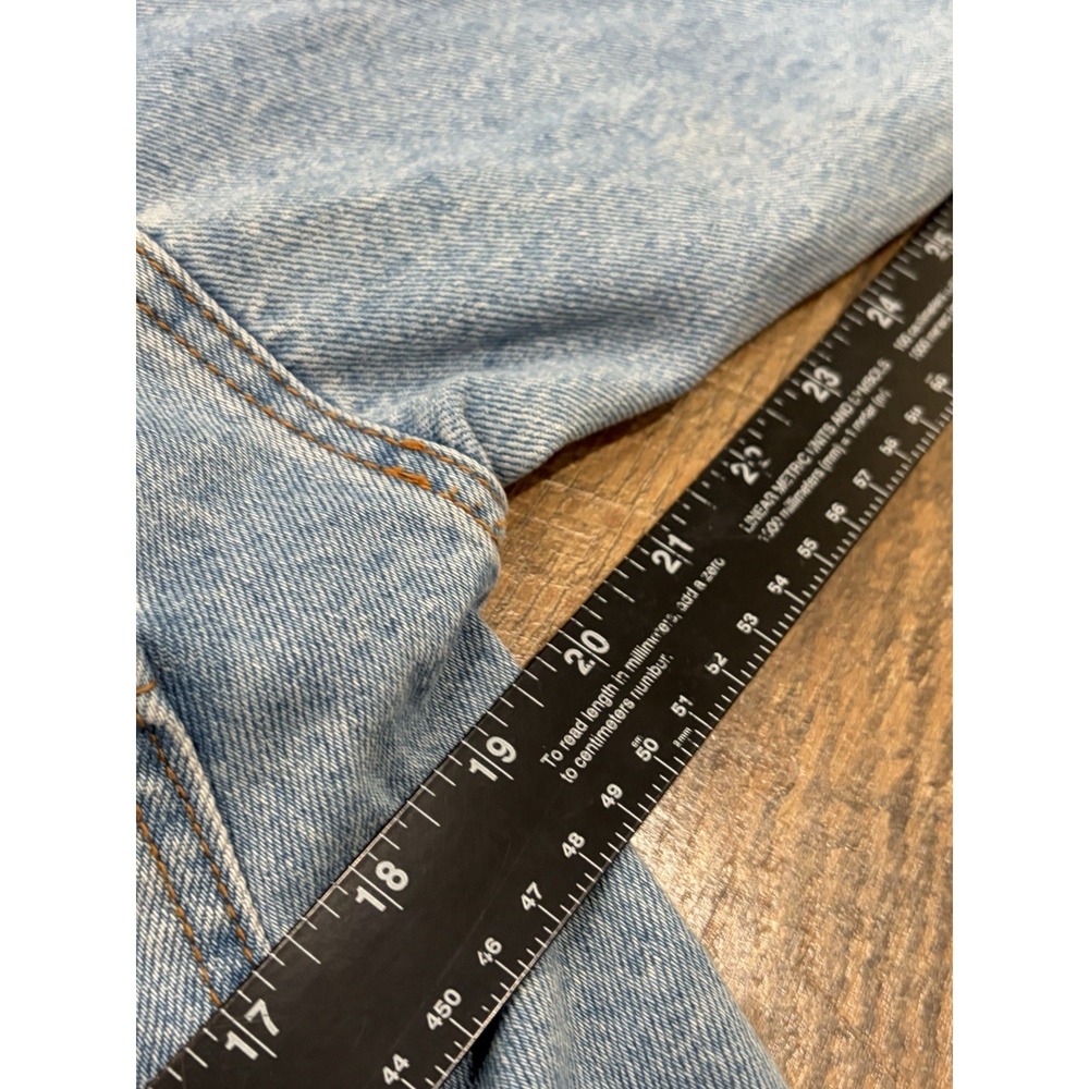 Forever 21 Denim Cropped Jacket Faux Fur Collar‎ Women's Small Y2k Streetwear - Picture 7 of 8
